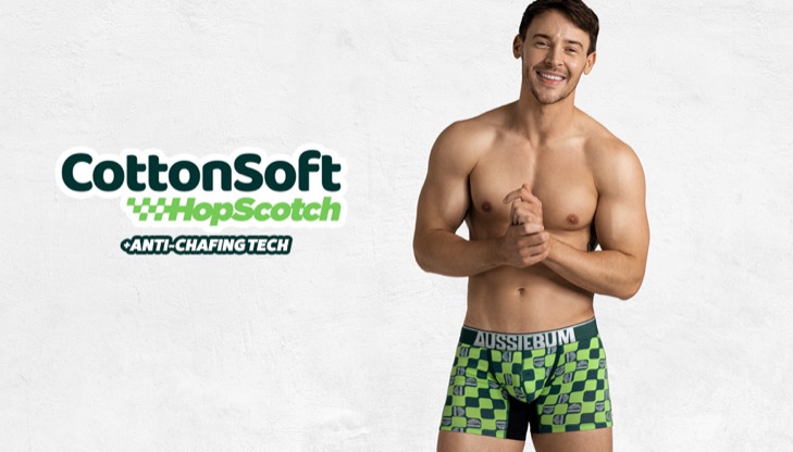 Boxerky AussieBum CottonSoft 2.0 Hopscotch Green2 - kópia_729px